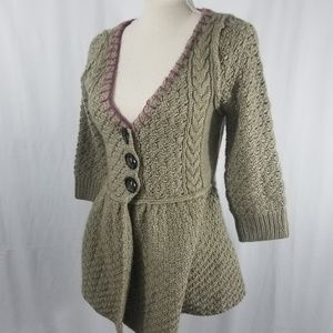 [SOLD] FREE PEOPLE Khaki Knit Sweater. Sz M